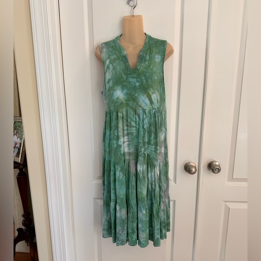 Beeson River Green Tie-Dye Midi Dress‎